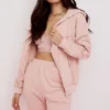 Storm Blush Cotton Fleece-Back Zip Through Hoodie Storm Blush Cotton Fleece-Back Zip Through Hoodie