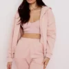 Storm Blush Cotton Fleece-Back Zip Through Hoodie Storm Blush Cotton Fleece-Back Zip Through Hoodie