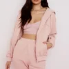 Storm Blush Cotton Fleece-Back Zip Through Hoodie Storm Blush Cotton Fleece-Back Zip Through Hoodie