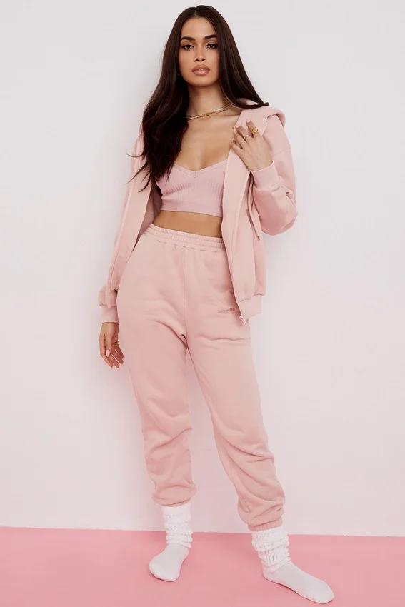 Storm Blush Cotton Fleece-Back Zip Through Hoodie Storm Blush Cotton Fleece-Back Zip Through Hoodie