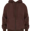 Storm Chocolate Cotton Fleece-Back Zip Through Hoodie Storm Chocolate Cotton Fleece-Back Zip Through Hoodie