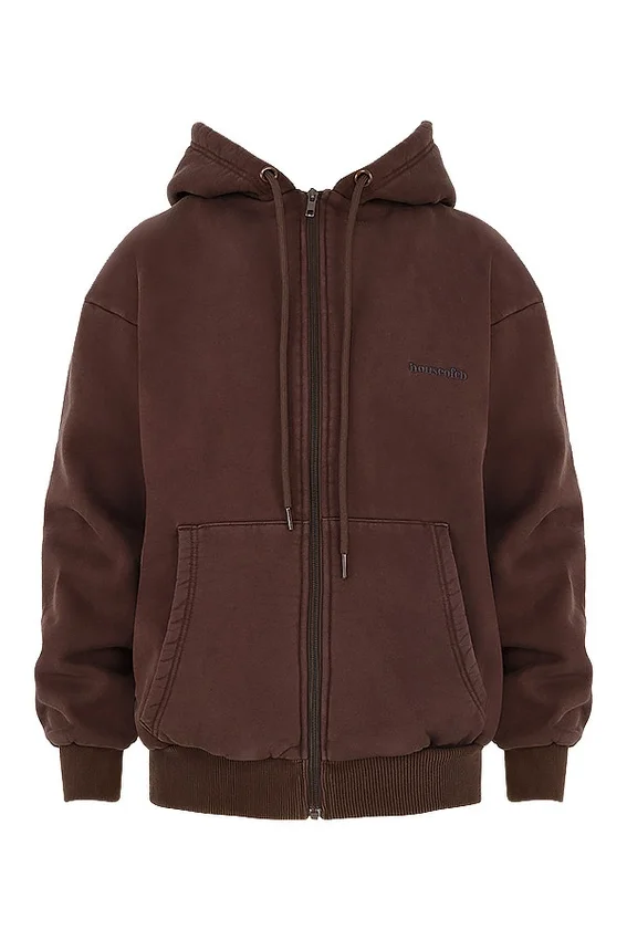 Storm Chocolate Cotton Fleece-Back Zip Through Hoodie Storm Chocolate Cotton Fleece-Back Zip Through Hoodie