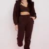 Storm Chocolate Cotton Fleece-Back Zip Through Hoodie Storm Chocolate Cotton Fleece-Back Zip Through Hoodie