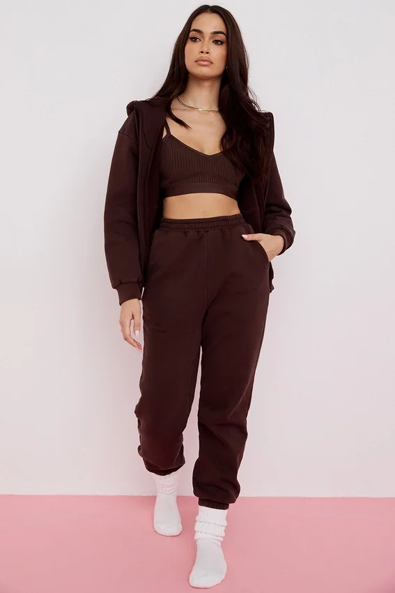 Storm Chocolate Cotton Fleece-Back Zip Through Hoodie Storm Chocolate Cotton Fleece-Back Zip Through Hoodie