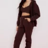 Storm Chocolate Cotton Fleece-Back Zip Through Hoodie Storm Chocolate Cotton Fleece-Back Zip Through Hoodie