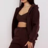 Storm Chocolate Cotton Fleece-Back Zip Through Hoodie Storm Chocolate Cotton Fleece-Back Zip Through Hoodie