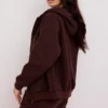 Storm Chocolate Cotton Fleece-Back Zip Through Hoodie Storm Chocolate Cotton Fleece-Back Zip Through Hoodie