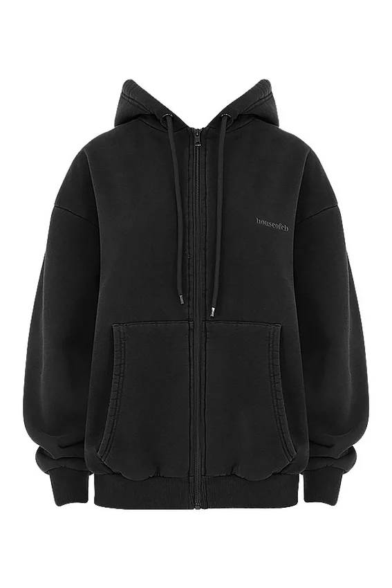 Storm Ink Cotton Fleece-Back Zip Through Hoodie Storm Ink Cotton Fleece-Back Zip Through Hoodie