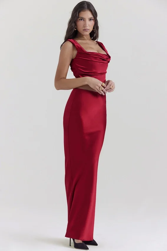 Sydel Ruby Satin Bias Cut Maxi Skirt Sydel Ruby Satin Bias Cut Maxi Skirt