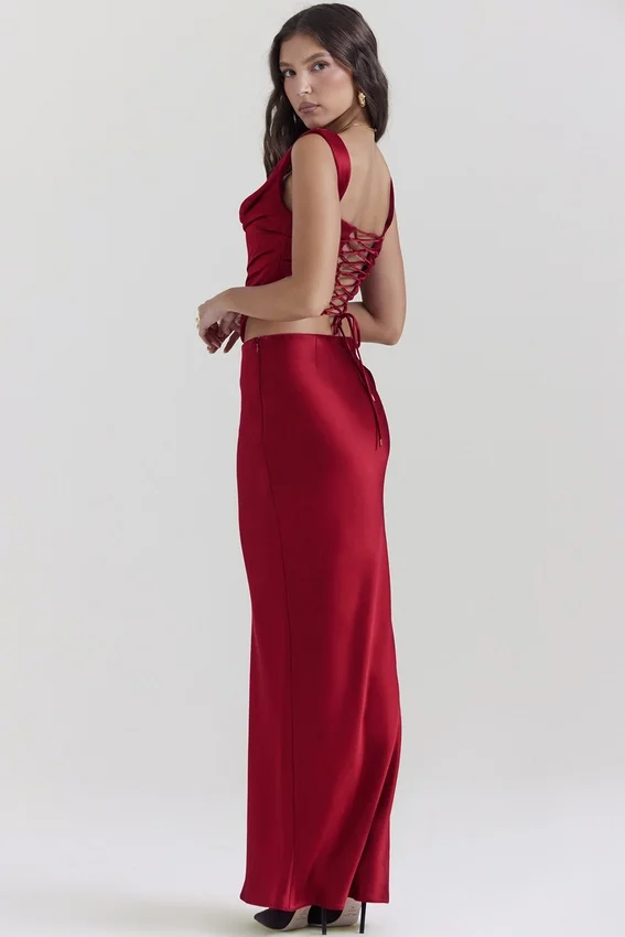 Sydel Ruby Satin Bias Cut Maxi Skirt Sydel Ruby Satin Bias Cut Maxi Skirt