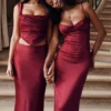 Sydel Ruby Satin Bias Cut Maxi Skirt Sydel Ruby Satin Bias Cut Maxi Skirt