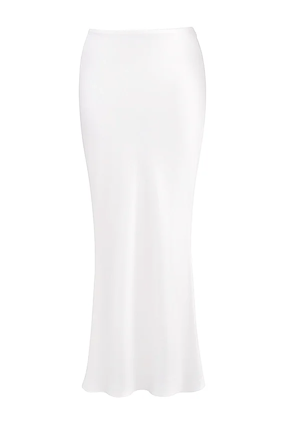 Sydel White Satin Bias Cut Maxi Skirt Sydel White Satin Bias Cut Maxi Skirt