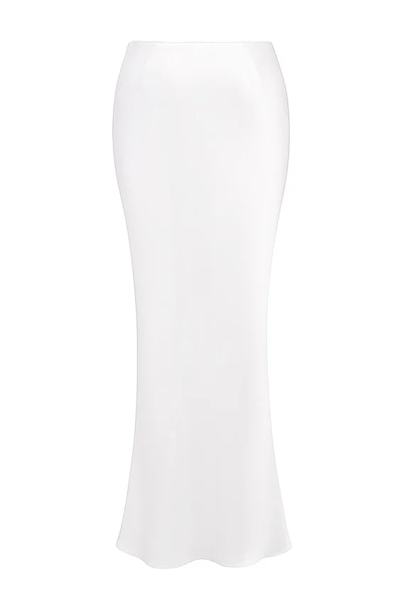 Sydel White Satin Bias Cut Maxi Skirt Sydel White Satin Bias Cut Maxi Skirt