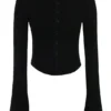 Sylvia Black Ribbed Knit Cardigan