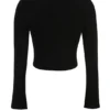 Sylvia Black Ribbed Knit Cardigan