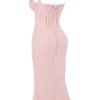 Syrah Soft Peach Lace Back Midi Dress Syrah Soft Peach Lace Back Midi Dress