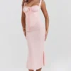 Syrah Soft Peach Lace Back Midi Dress Syrah Soft Peach Lace Back Midi Dress