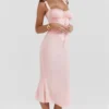 Syrah Soft Peach Lace Back Midi Dress Syrah Soft Peach Lace Back Midi Dress