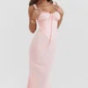Syrah Soft Peach Lace Back Midi Dress Syrah Soft Peach Lace Back Midi Dress