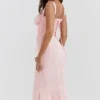 Syrah Soft Peach Lace Back Midi Dress Syrah Soft Peach Lace Back Midi Dress