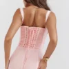 Syrah Soft Peach Lace Back Midi Dress Syrah Soft Peach Lace Back Midi Dress