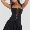 Talia Black Pleated Mini Dress Talia Black Pleated Mini Dress