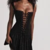 Talia Black Pleated Mini Dress Talia Black Pleated Mini Dress