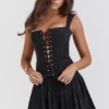 Talia Black Pleated Mini Dress Talia Black Pleated Mini Dress