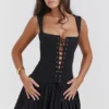 Talia Black Pleated Mini Dress Talia Black Pleated Mini Dress