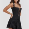 Talia Black Pleated Mini Dress Talia Black Pleated Mini Dress