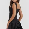 Talia Black Pleated Mini Dress Talia Black Pleated Mini Dress