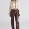 Talia Ecru Satin Open Front Blouse
