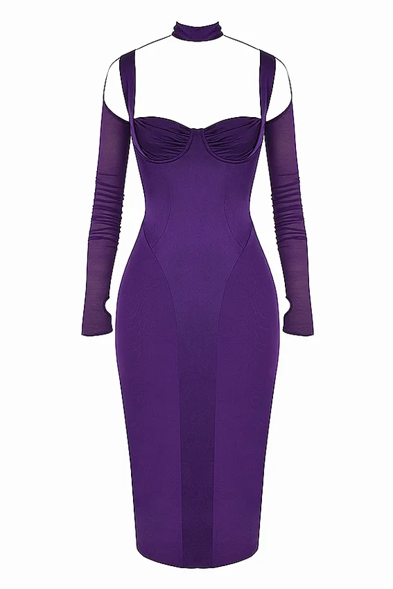 Talika Grape Corset Midi Dress Talika Grape Corset Midi Dress