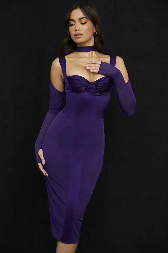 Talika Grape Corset Midi Dress Talika Grape Corset Midi Dress