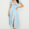 Tallulah Blue Ivory Floral Puff Sleeve Midi Dress Tallulah Blue Ivory Floral Puff Sleeve Midi Dress