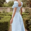 Tallulah Blue Ivory Floral Puff Sleeve Midi Dress Tallulah Blue Ivory Floral Puff Sleeve Midi Dress