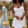 Tallulah Blue Ivory Floral Puff Sleeve Midi Dress Tallulah Blue Ivory Floral Puff Sleeve Midi Dress