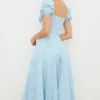 Tallulah Blue Ivory Floral Puff Sleeve Midi Dress Tallulah Blue Ivory Floral Puff Sleeve Midi Dress