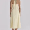 Tallulah Lemon Halter Neck Cotton Midi Dress Tallulah Lemon Halter Neck Cotton Midi Dress