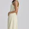 Tallulah Matcha Green Cotton Halter Neck Midi Dress Tallulah Matcha Green Cotton Halter Neck Midi Dress
