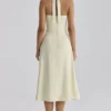Tallulah Matcha Green Cotton Halter Neck Midi Dress Tallulah Matcha Green Cotton Halter Neck Midi Dress