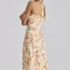 Tallulah Warm Rose Print Halter Neck Cotton Midi Dress Tallulah Warm Rose Print Halter Neck Cotton Midi Dress