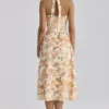 Tallulah Warm Rose Print Halter Neck Cotton Midi Dress Tallulah Warm Rose Print Halter Neck Cotton Midi Dress