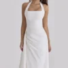 Tallulah White Halter Neck Cotton Midi Dress Tallulah White Halter Neck Cotton Midi Dress
