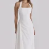 Tallulah White Halter Neck Cotton Midi Dress Tallulah White Halter Neck Cotton Midi Dress