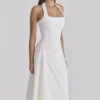 Tallulah White Halter Neck Cotton Midi Dress Tallulah White Halter Neck Cotton Midi Dress