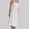 Tallulah White Halter Neck Cotton Midi Dress Tallulah White Halter Neck Cotton Midi Dress