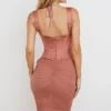 Talya Antique Rose Corset Midi Dress Talya Antique Rose Corset Midi Dress