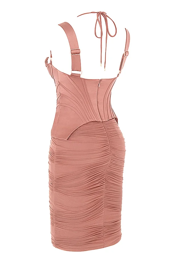 Talya Antique Rose Corset Midi Dress Talya Antique Rose Corset Midi Dress