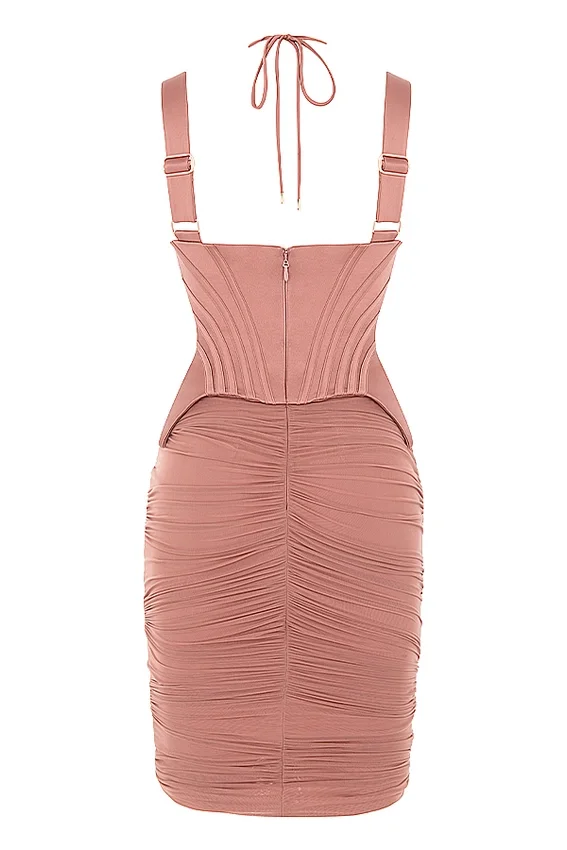 Talya Antique Rose Corset Midi Dress Talya Antique Rose Corset Midi Dress